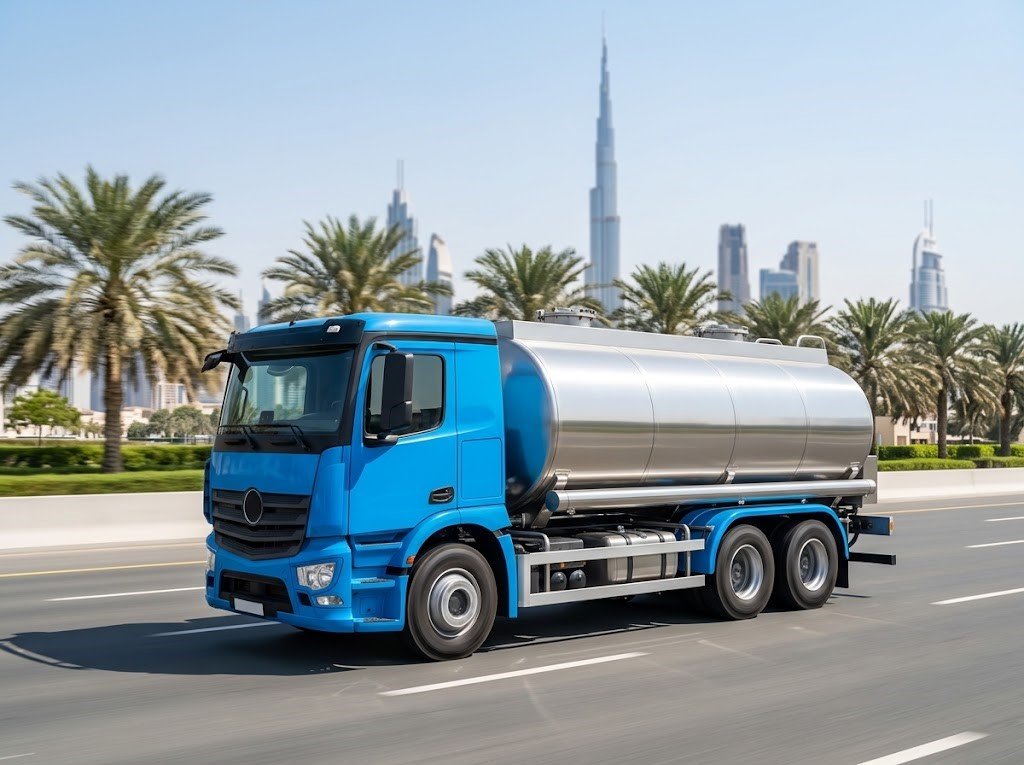 Blue Water Tanker Truck in Dubai